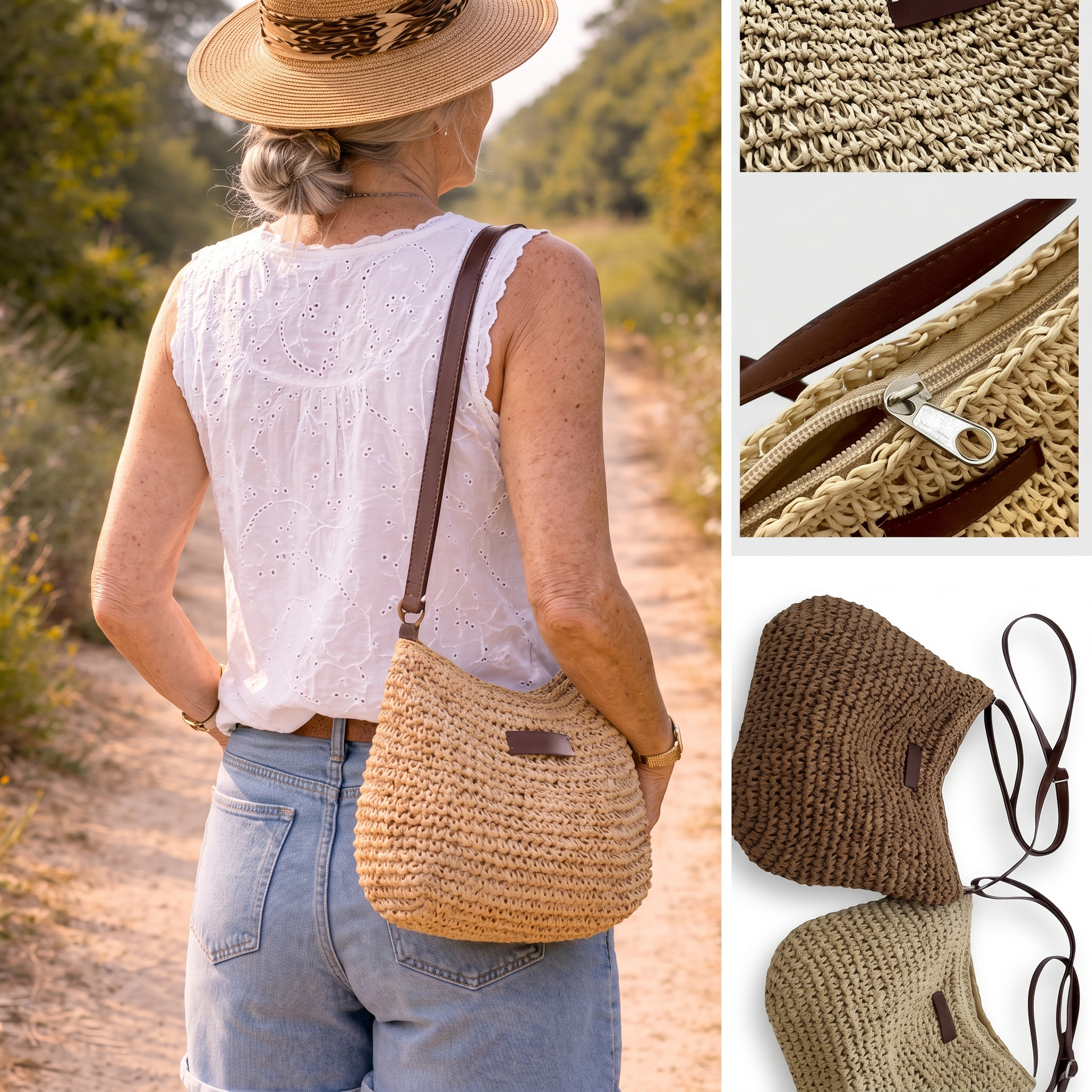 Bolso brisa natural trenzado
